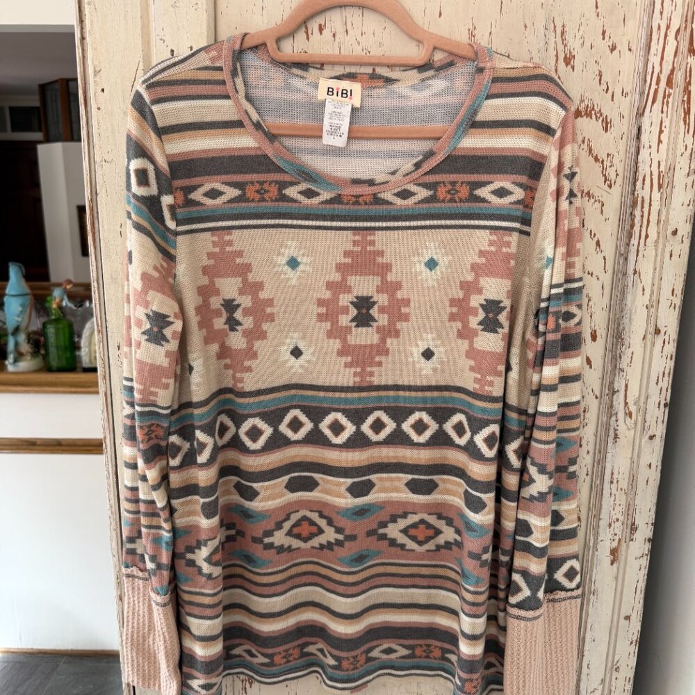 Bibi Aztec Pattern Thumbhole Top - image 2